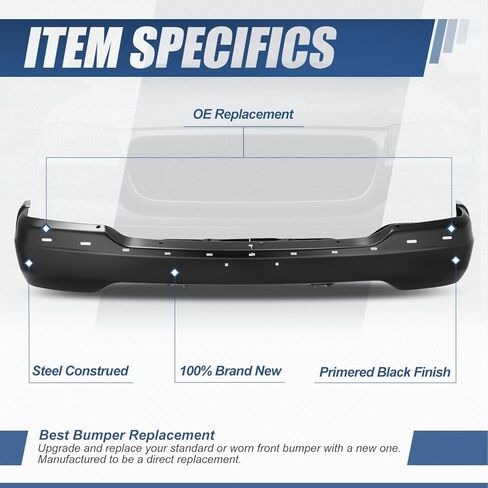 Auto Dynasty Front Bumper Face Bar Replacement Compatible with 1999-2006 GMC Sierra 2500 Yukon XL 1500, Primered Black in Kuwait