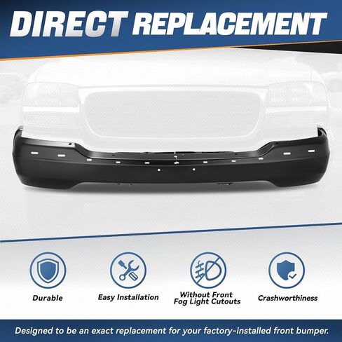 Auto Dynasty Front Bumper Face Bar Replacement Compatible with 1999-2006 GMC Sierra 2500 Yukon XL 1500, Primered Black in Kuwait