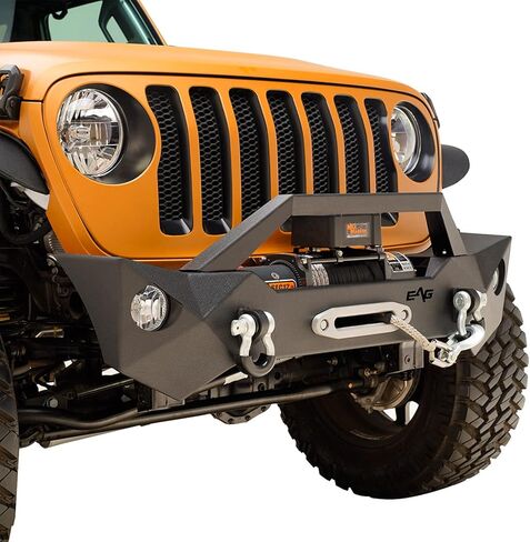 مصد أمامي من الفولاذ EAG مع غطاء ضوء الضباب مناسب لـ 18-22 JL Wrangler in Kuwait