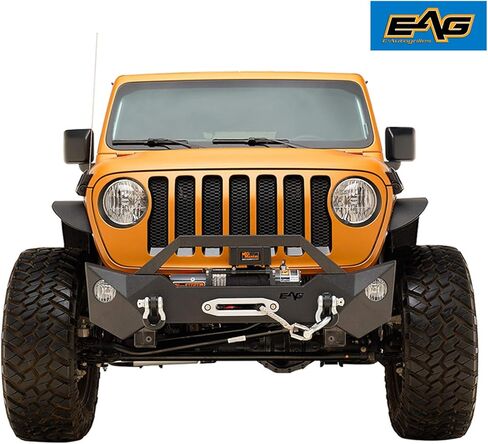 مصد أمامي من الفولاذ EAG مع غطاء ضوء الضباب مناسب لـ 18-22 JL Wrangler in Kuwait