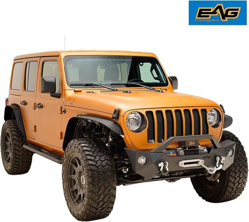 مصد أمامي من الفولاذ EAG مع غطاء ضوء الضباب مناسب لـ 18-22 JL Wrangler in Kuwait