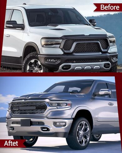 Front Bumpers Compatible with Ram 1500 2019 2020 2021 2022 2023 2024 Front Bumper with Fog Lights Holes (Chrome) in Saudi Arabia