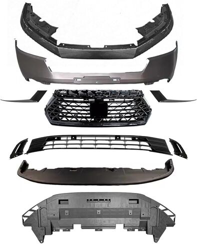 Front Bumper Cover Grille Set Fit for 2023 2024 Honda Accord Sedan, 10PCS Front Bumper Cover & Grille Set W/O Sensor Holes in Kuwait