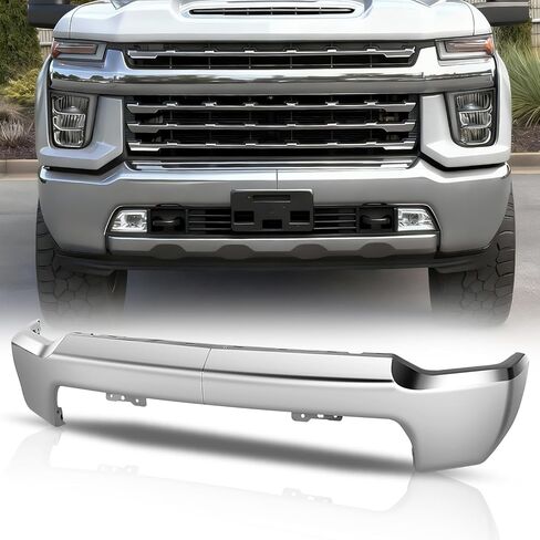 استبدال شريط الوجه للمصد الأمامي من Auto Dynasty متوافق مع 2020-2023 شيفروليه سيلفرادو 2500 3500 HD، بدون فتحات مستشعر وقوف السيارات، أسود in Kuwait