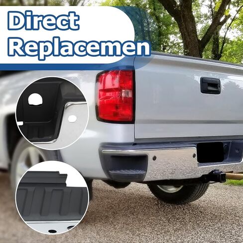 WFLNHB Chrome Rear Step Bumper Replacement for 2014-2018 Chevy Silverado Sierra 1500 with Park Assist Sensor Holes and Corner Steps GM1103175 in Kuwait