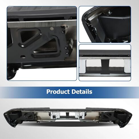WFLNHB Chrome Rear Step Bumper Replacement for 2014-2018 Chevy Silverado Sierra 1500 with Park Assist Sensor Holes and Corner Steps GM1103175 in Kuwait