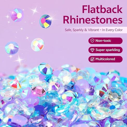 48 Colors Resin Jelly Rhinestones for Bedazzling, 48000Pcs 3mm Flatback Gems for Diamond Art, Diamond Bedazzling Kit with 3Pcs 10ml B7000 Jewelry Glue, Tweezers & Pickup Pen for Nail Art, DIY Crafts in Saudi Arabia