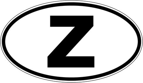 Letter Z Oval Sticker in Saudi Arabia