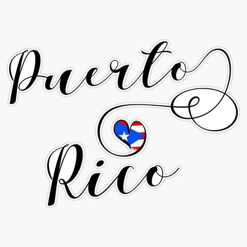 Heart Puerto Rico Flag, I Love Puerto Rico Sticker Vinyl Decal Bumper Sticker 5" in Saudi Arabia