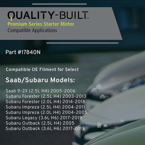 بداية جديدة مصممة بجودة عالية، 17840N، متوافقة مع 2003-2019 Saab/Subaru (9-2X، Forester، Impreza، Legacy، Outback) in Kuwait