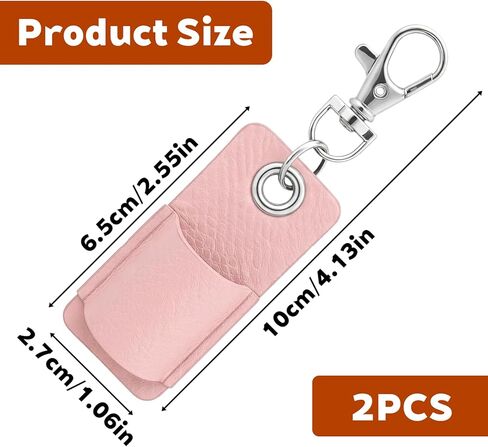 2 Pieces Lanyard Pen Holder Badge Pen Holder Leather Keychain Clip in Kuwait