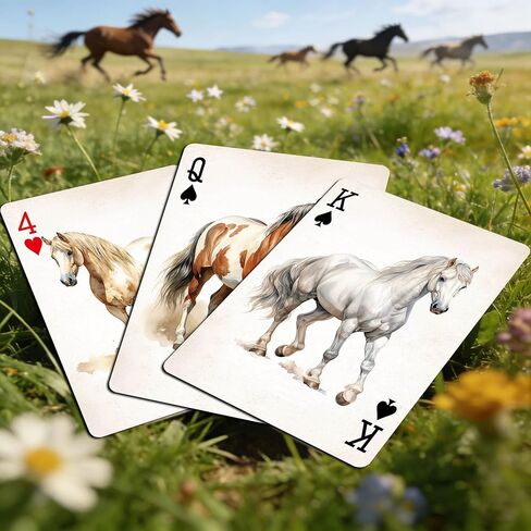 Horse‑Theme Playing Cards, 54 Unique Illustrated Playing Cards Set, High Durability, Anti‑Slip Hot Stamping Texture Craftsmanship On Card Surface, Collector‑Grade Playing Cards. in Saudi Arabia