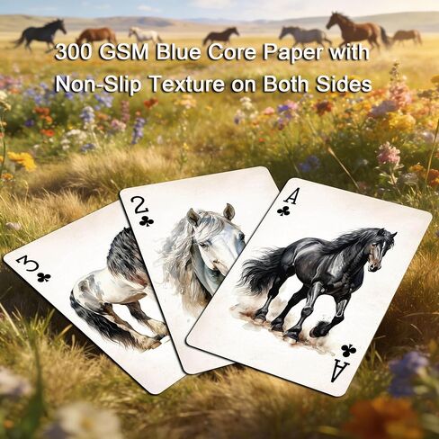 Horse‑Theme Playing Cards, 54 Unique Illustrated Playing Cards Set, High Durability, Anti‑Slip Hot Stamping Texture Craftsmanship On Card Surface, Collector‑Grade Playing Cards. in Saudi Arabia