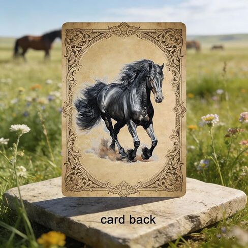 Horse‑Theme Playing Cards, 54 Unique Illustrated Playing Cards Set, High Durability, Anti‑Slip Hot Stamping Texture Craftsmanship On Card Surface, Collector‑Grade Playing Cards. in Saudi Arabia