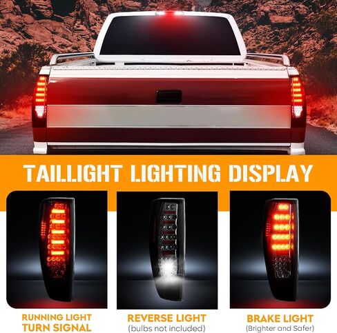 Youxmoto LED Tail Lights + 3rd Brake Light Fits for Chevy Colorado for GMC Canyon 2004 2005 2006 2007 2008 2009 2010 2011 2012, Chrome Housing Smoke Lens in Kuwait