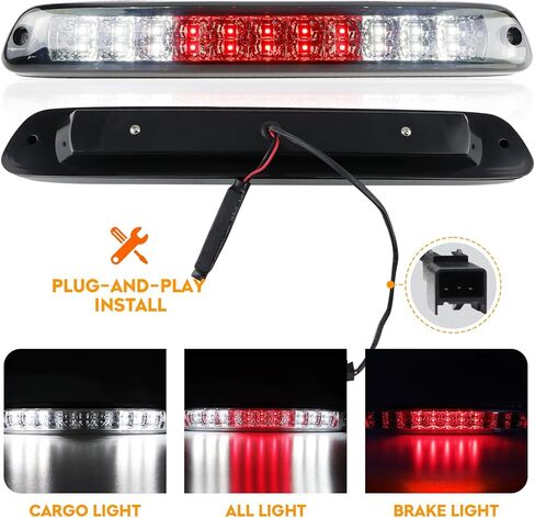 Youxmoto LED Tail Lights + 3rd Brake Light Fits for Chevy Colorado for GMC Canyon 2004 2005 2006 2007 2008 2009 2010 2011 2012, Chrome Housing Smoke Lens in Kuwait