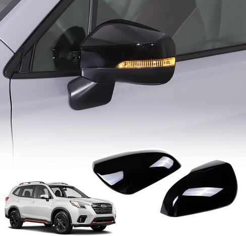 ABS Outside Mirror Cover Compatible with Subaru Forester 2019-2024 (With Turn signal) /Subaru Crosstrek XV 2018-2023, Car Door Side Rearview Mirror Upper Cover Trim Cap (Carbon Fiber Grain) in Saudi Arabia