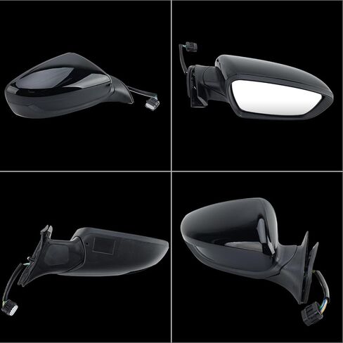 Right Passenger Side Mirror Compatible with 2017 2018 Kia Forte Right Rear View Door Mirror Assembly Heated Manual Folding Power Glass Black 5 Pins 87620B0000 KI1321213 in Kuwait
