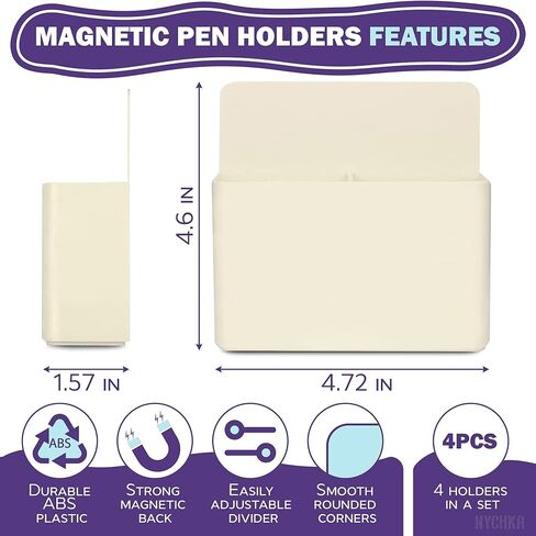4Pcs Magnetic Pen Holder for Refrigerator - Magnetic Pencil Holder for Classroom Whiteboard Cute Pencil Holder for Locker Cup Acrylic Marker Holder for Wall Marker Holder for Fridge Magnet Cup Storage in Saudi Arabia