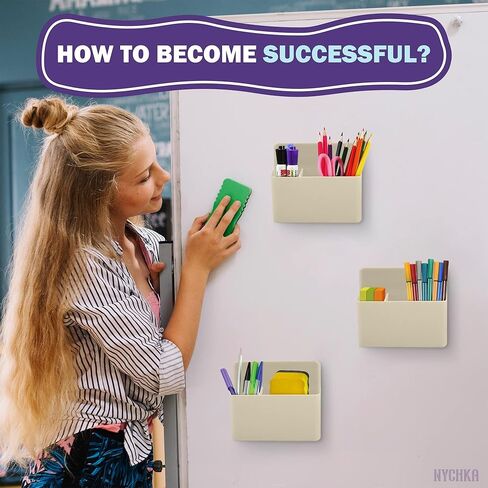 4Pcs Magnetic Pen Holder for Refrigerator - Magnetic Pencil Holder for Classroom Whiteboard Cute Pencil Holder for Locker Cup Acrylic Marker Holder for Wall Marker Holder for Fridge Magnet Cup Storage in Saudi Arabia