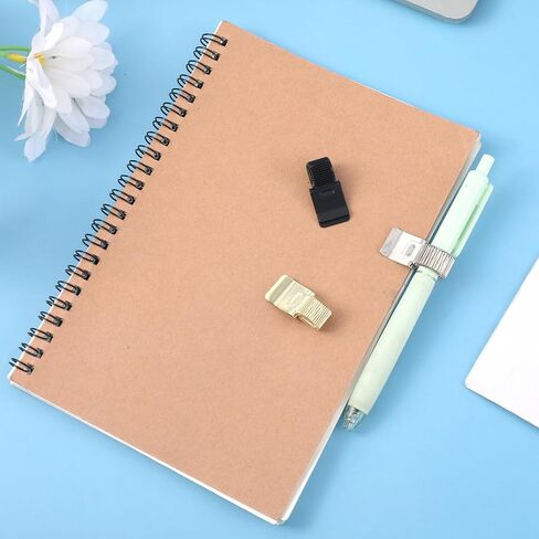3Pcs Metal Pen Loop Holder Clips, Adjustable Single Spring Loop Pen Pencil Organizer for Notebooks, Planners, Clipboards, Journals | Office & School, Gold Silver Black in Saudi Arabia