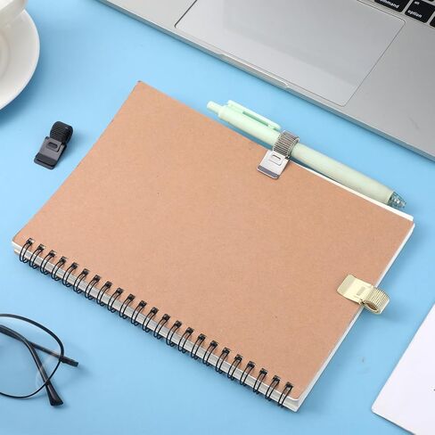 3Pcs Metal Pen Loop Holder Clips, Adjustable Single Spring Loop Pen Pencil Organizer for Notebooks, Planners, Clipboards, Journals | Office & School, Gold Silver Black in Saudi Arabia