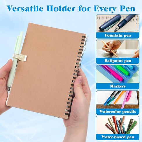 3Pcs Metal Pen Loop Holder Clips, Adjustable Single Spring Loop Pen Pencil Organizer for Notebooks, Planners, Clipboards, Journals | Office & School, Gold Silver Black in Saudi Arabia