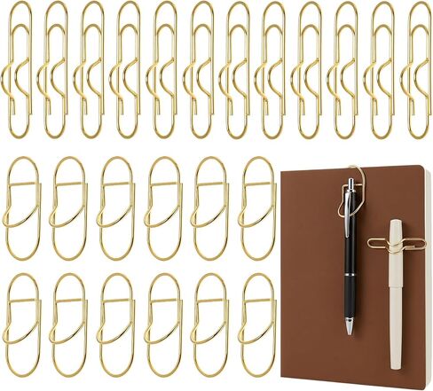 24 Pcs Metal Pen Clips Silver Paperclip Pen Holders for Notebooks Portable Pens Holder Clip Office Supplies for Journals Papers Planner Accessories in Kuwait