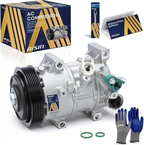 AISIN AFTERMARKET ACCT-00821 Air Conditioner AC Compressor - Compatible with Toyota Corolla 2014-2022 1.8L, Corolla iM 2017-2018 1.8L - with 6-Pulley Groove, with Clutch in Kuwait