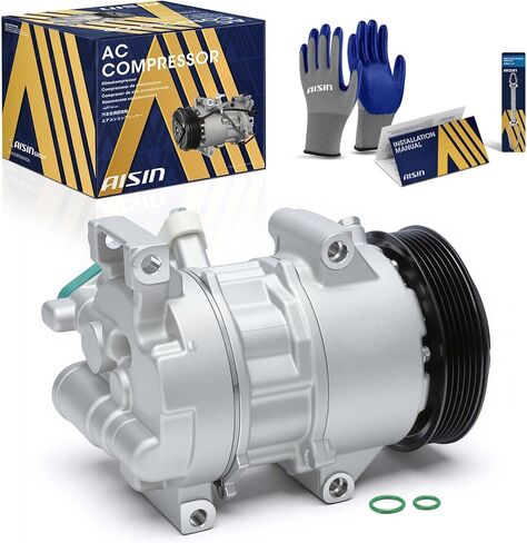 AISIN AFTERMARKET ACCT-00821 Air Conditioner AC Compressor - Compatible with Toyota Corolla 2014-2022 1.8L, Corolla iM 2017-2018 1.8L - with 6-Pulley Groove, with Clutch in Kuwait