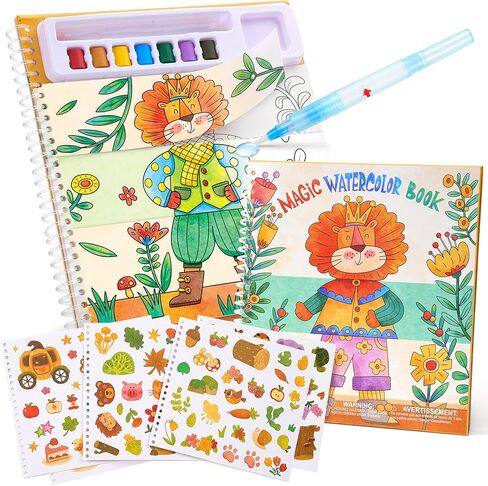 طلاء JoyCat Mix & Match مع كتب تلوين مائية، وأنشطة ألوان مائية وملصقات - 150 قطعة ملصقات للأطفال من سن 3 إلى 8 سنوات، مجموعات رسم للأطفال الصغار، هدايا ألعاب الرسم الفنية والحرفية للأولاد والبنات (الأميرة) in Kuwait