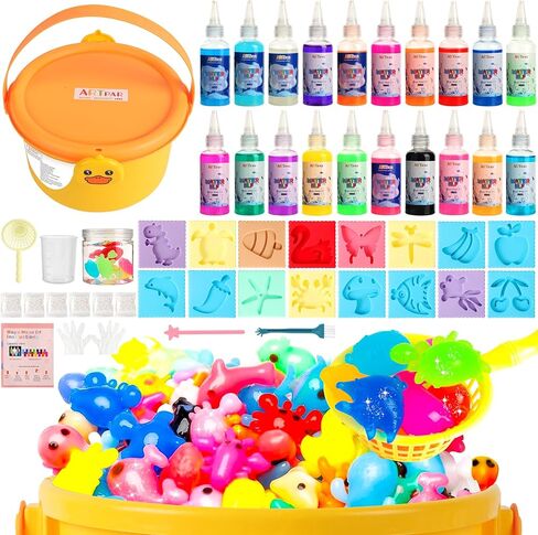 ARTPAR Magic Water Elf Toy Kit - Aqua Fairy DIY Craft Set with 20 Magic Gels & 16 Molds - Create Your Own Squishy Water Pets - Fun STEM Art Activity for Kids-Festival Birthday Gift for Boys Girls in Saudi Arabia