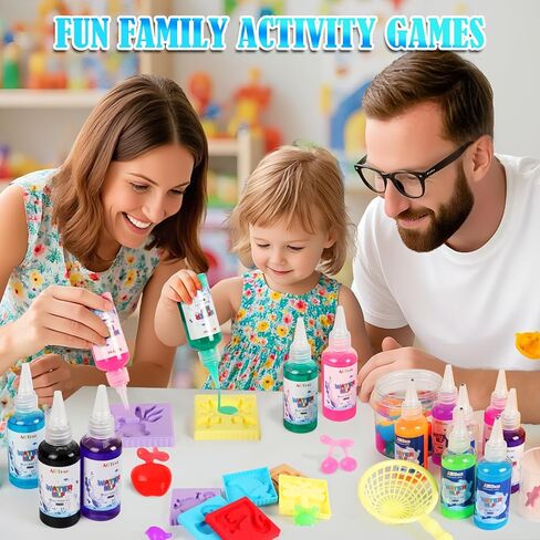 ARTPAR Magic Water Elf Toy Kit - Aqua Fairy DIY Craft Set with 20 Magic Gels & 16 Molds - Create Your Own Squishy Water Pets - Fun STEM Art Activity for Kids-Festival Birthday Gift for Boys Girls in Saudi Arabia