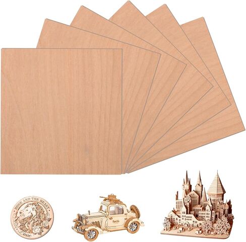 أوراق الخشب الرقائقي المزدوج ذو الوجهين المتنوعة لفترة أطول لمشاريع DIY الخاصة بك (11.8 "× 11.8" × 0 .118 ")- خشب الجوز الأسود （6pcs） in Kuwait