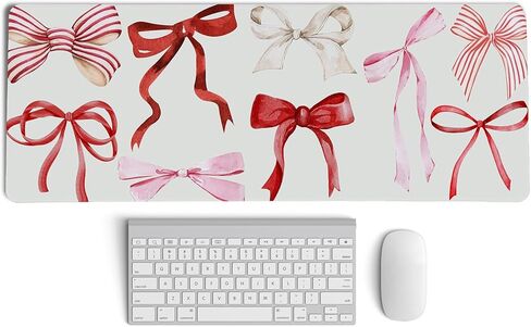 Pink Bow Mouse Pad,Pink And Red kawaii Bow Desk Mat,XL Large Girly Preppy Trendy Gaming Mouse Pads, Girls Laptop Desk Mat For Dorm Home Office, Gifts for Teen Girls Bow Lovers,31.5x11.8 Inch in Saudi Arabia