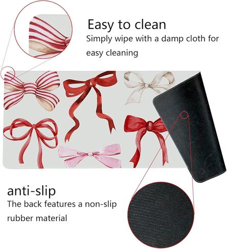 Pink Bow Mouse Pad,Pink And Red kawaii Bow Desk Mat,XL Large Girly Preppy Trendy Gaming Mouse Pads, Girls Laptop Desk Mat For Dorm Home Office, Gifts for Teen Girls Bow Lovers,31.5x11.8 Inch in Saudi Arabia