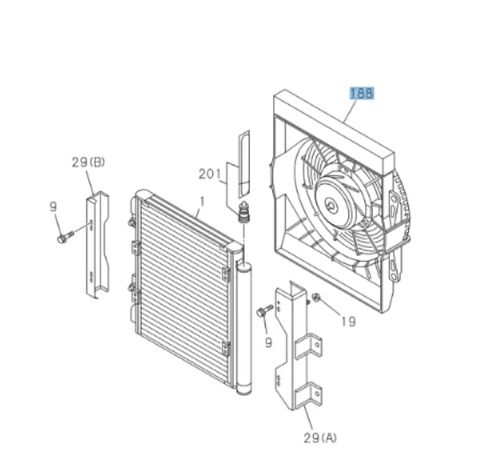 Fan Motor Assembly A/C Condenser for Isuzu NPR-HD NQR NRR 4HK1 5.2L 4HE1 4.8L 2008-2026 in Saudi Arabia