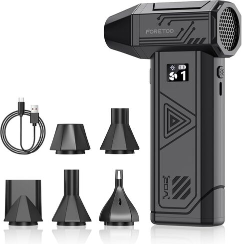 Foretoo Compressed Air Duster,130000RPM Super Power LED Display Electric Air Duster with Extended Runtime,Rechargeable Air Blower for Home,Camera,Car,Computer,Keyboard in Saudi Arabia
