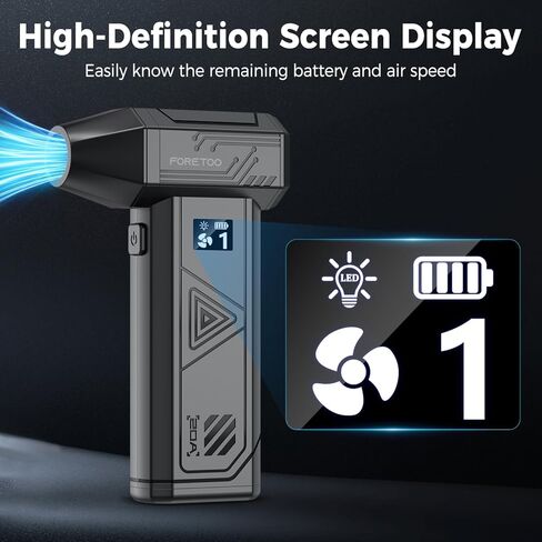 Foretoo Compressed Air Duster,130000RPM Super Power LED Display Electric Air Duster with Extended Runtime,Rechargeable Air Blower for Home,Camera,Car,Computer,Keyboard in Saudi Arabia