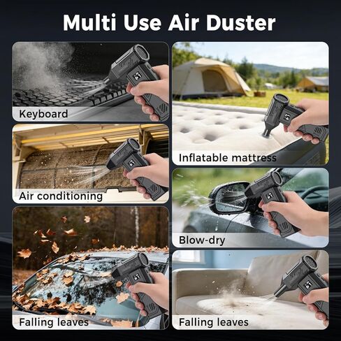 Foretoo Compressed Air Duster,130000RPM Super Power LED Display Electric Air Duster with Extended Runtime,Rechargeable Air Blower for Home,Camera,Car,Computer,Keyboard in Saudi Arabia