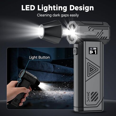 Foretoo Compressed Air Duster,130000RPM Super Power LED Display Electric Air Duster with Extended Runtime,Rechargeable Air Blower for Home,Camera,Car,Computer,Keyboard in Saudi Arabia