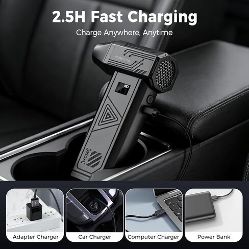 Foretoo Compressed Air Duster,130000RPM Super Power LED Display Electric Air Duster with Extended Runtime,Rechargeable Air Blower for Home,Camera,Car,Computer,Keyboard in Saudi Arabia