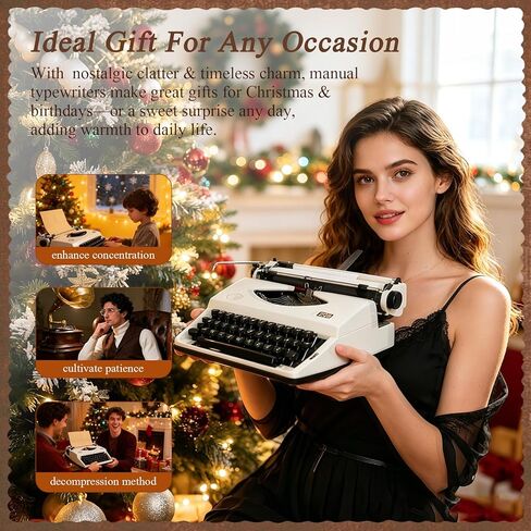 Manual Typewriter with Ribbon for Writers, Notes,Letters and Creative Writing, Fully Mechanical Retro Portable Typewriting Machine for Home and Office Vintage Decor, Classic Old Fashioned Collectible in Kuwait