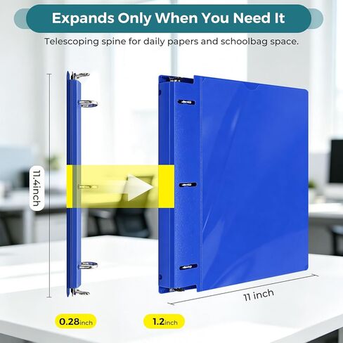 SUIN Adjustable 1'' 3 Ring Binders, Plastic 1 Inch O-Rings Binder, Holds 200 Sheets Letter Size 8.5 x 11'',Used for School Office Home, Assorted 4 Colors, in Kuwait