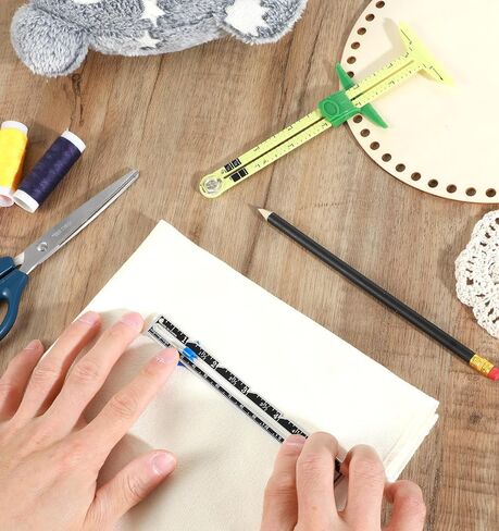 2 Pcs Seam Guide Ruler for Sewing Machine, 5-in-1 Seam Guide Ruler T-Shaped Sliding, Multifunctional Measuring Tool for Quilting & Fabric Crafts in Saudi Arabia