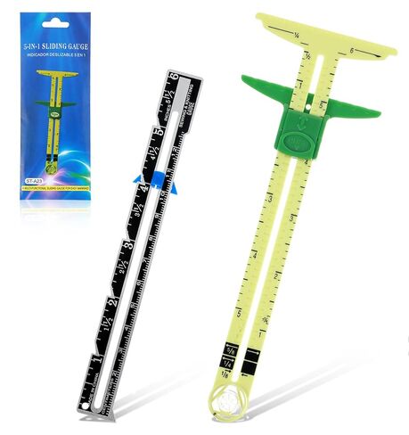 2 Pcs Seam Guide Ruler for Sewing Machine, 5-in-1 Seam Guide Ruler T-Shaped Sliding, Multifunctional Measuring Tool for Quilting & Fabric Crafts in Saudi Arabia