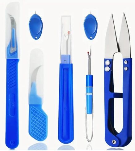 7-Piece Sewing Seam Ripper Tool Kits,Stitch Remover & Thread Cutter, Multi-Function Stitch Remover Kit with Buttonhole Cutter for Sewing and Crafting in Kuwait