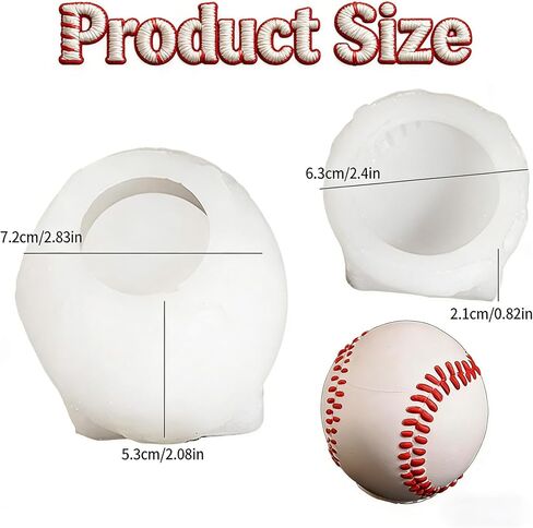 Round Baseball Candle Holder Molds,Storage Box & Plant Pot Silicone Molds for Epoxy Resin, Concrete, Plaster, Sports Ball Theme Mold DIY Home Ornament in Kuwait