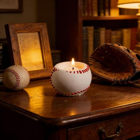 Round Baseball Candle Holder Molds,Storage Box & Plant Pot Silicone Molds for Epoxy Resin, Concrete, Plaster, Sports Ball Theme Mold DIY Home Ornament in Kuwait