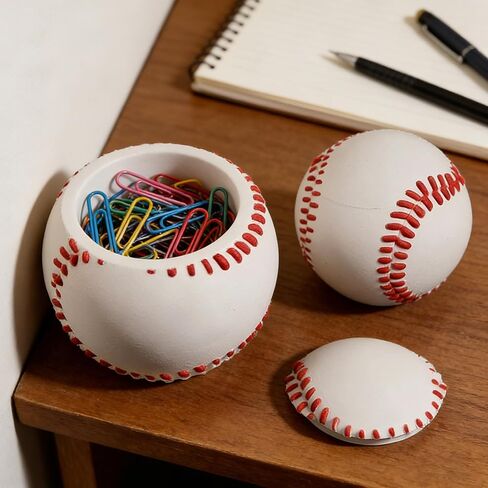 Round Baseball Candle Holder Molds,Storage Box & Plant Pot Silicone Molds for Epoxy Resin, Concrete, Plaster, Sports Ball Theme Mold DIY Home Ornament in Kuwait